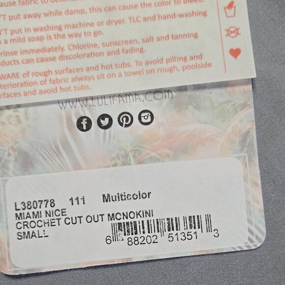 Luli Fama Sz Small Womens Miami Nice Crochet Cut Out Monokini - Picture 2 of 4